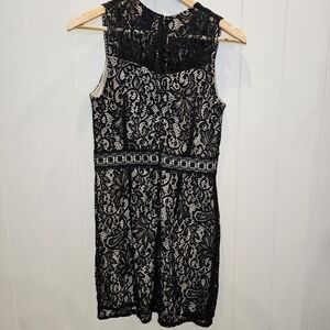 Beauty & The Beast Dress Juniors Size Medium Black Lace Sleeveless Lined